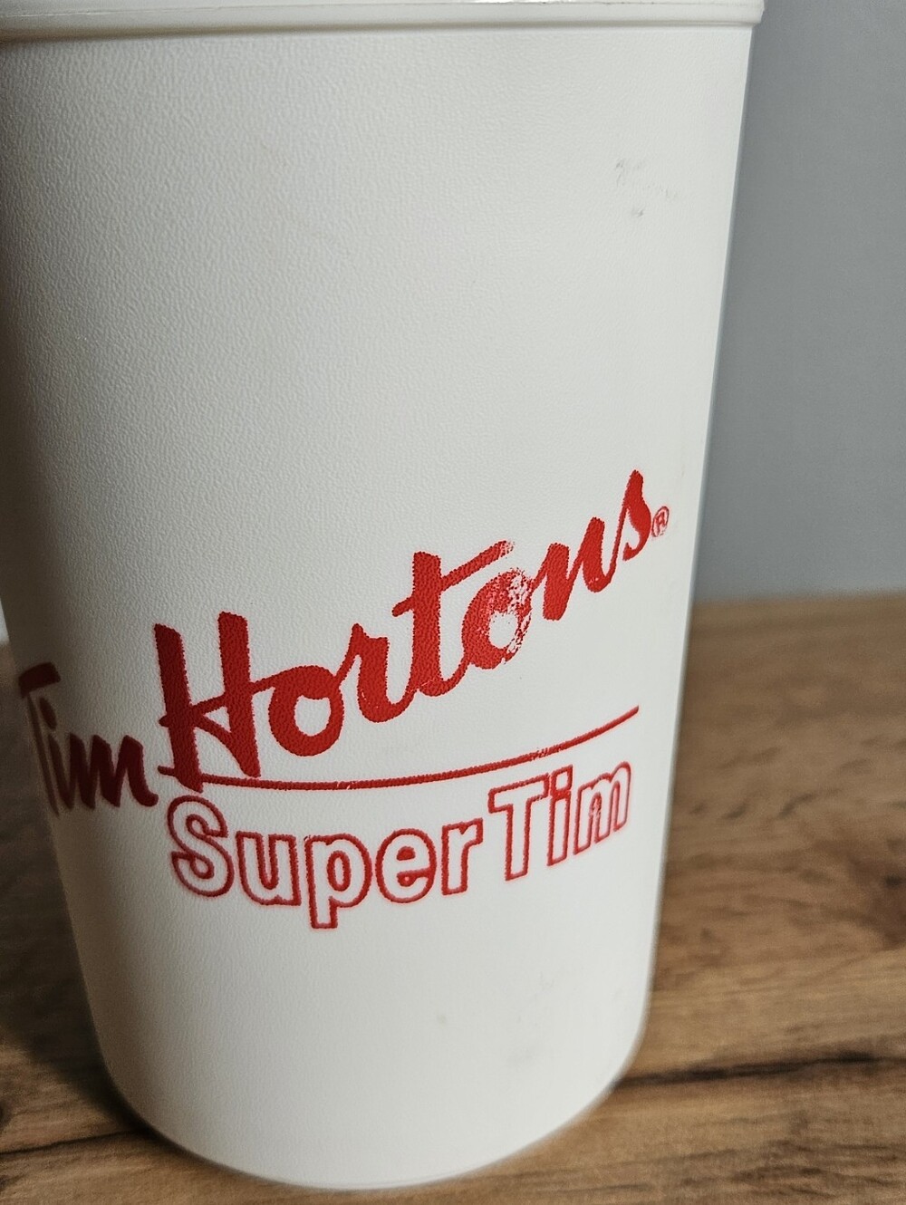 VTG Tim Hortons Super Tim Plastic Travel Mug Aladdin | Made In USA | Red White - Picture 5 of 16